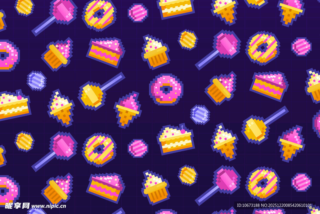 缤纷甜点图案背景