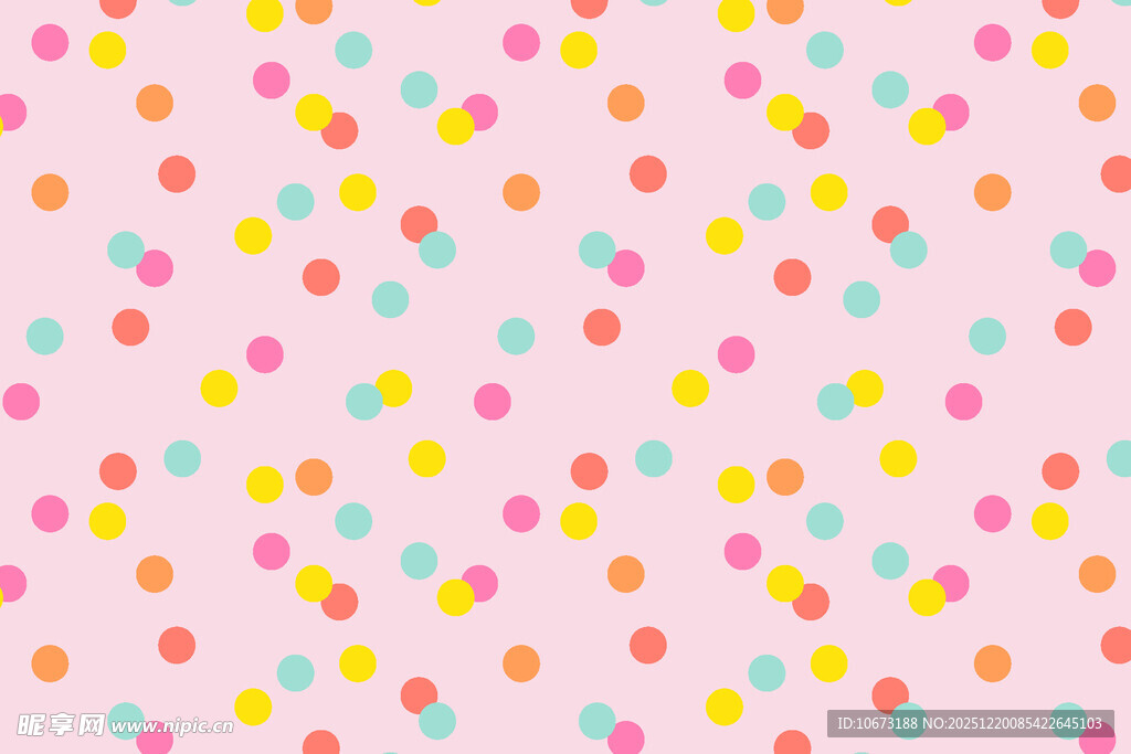 粉色多彩波点图案背景