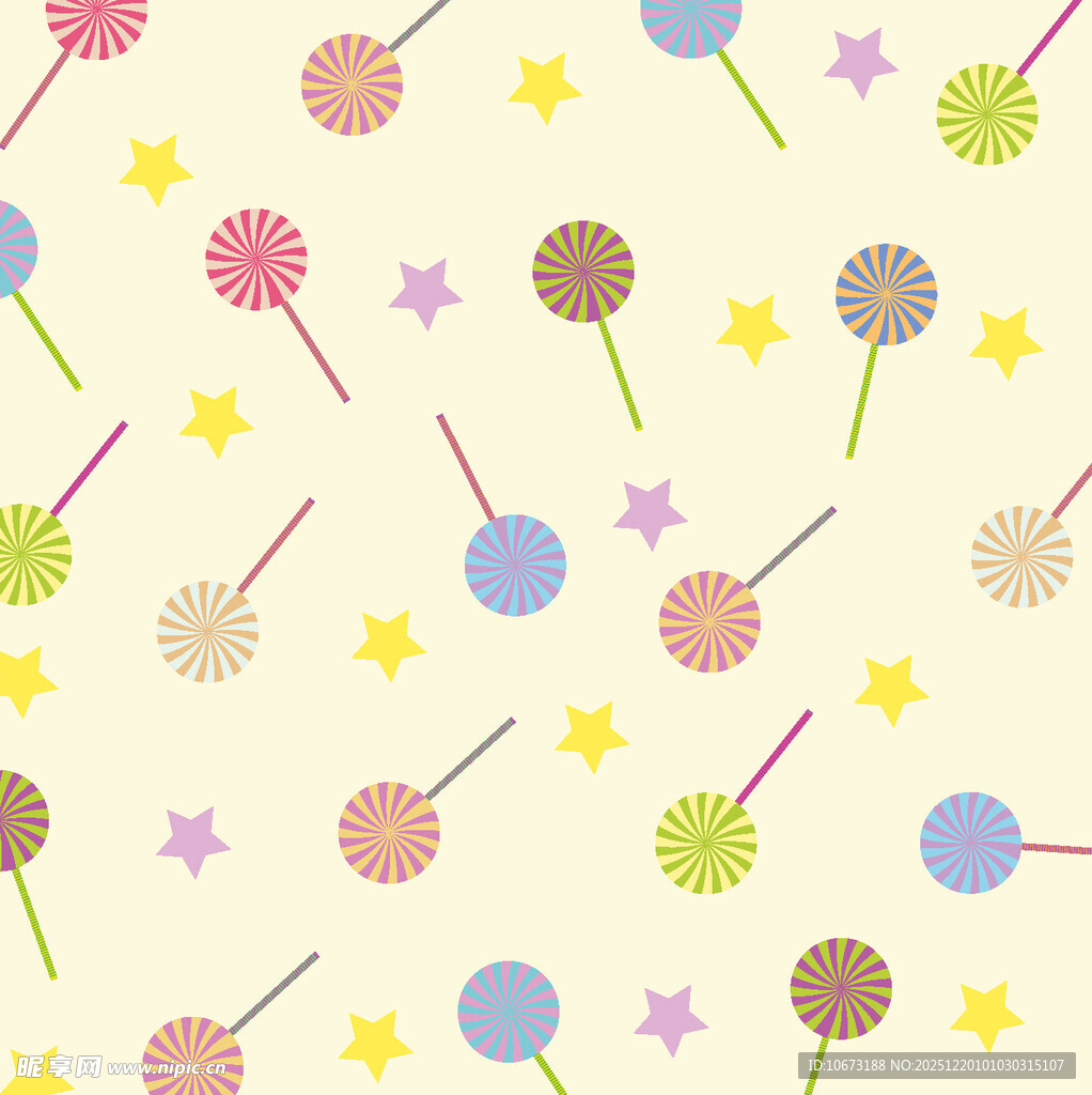 多彩糖果星星图案背景