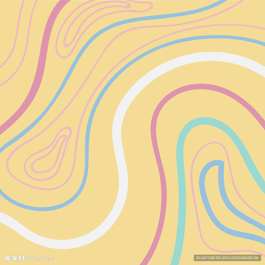 多彩波浪线条抽象背景图