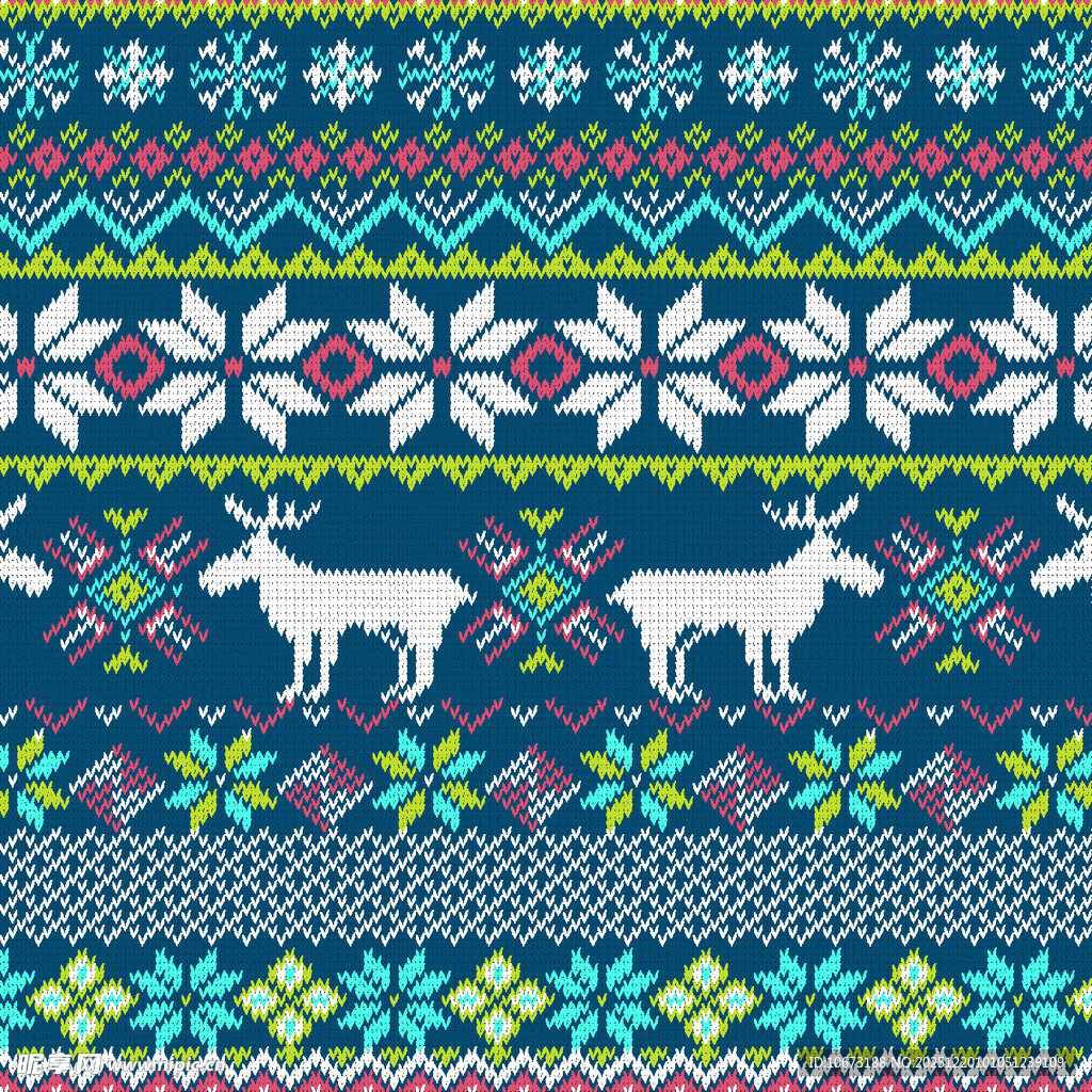 北欧风驯鹿几何图案纹饰