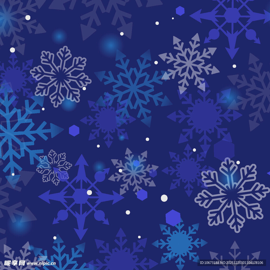 蓝色雪花图案背景