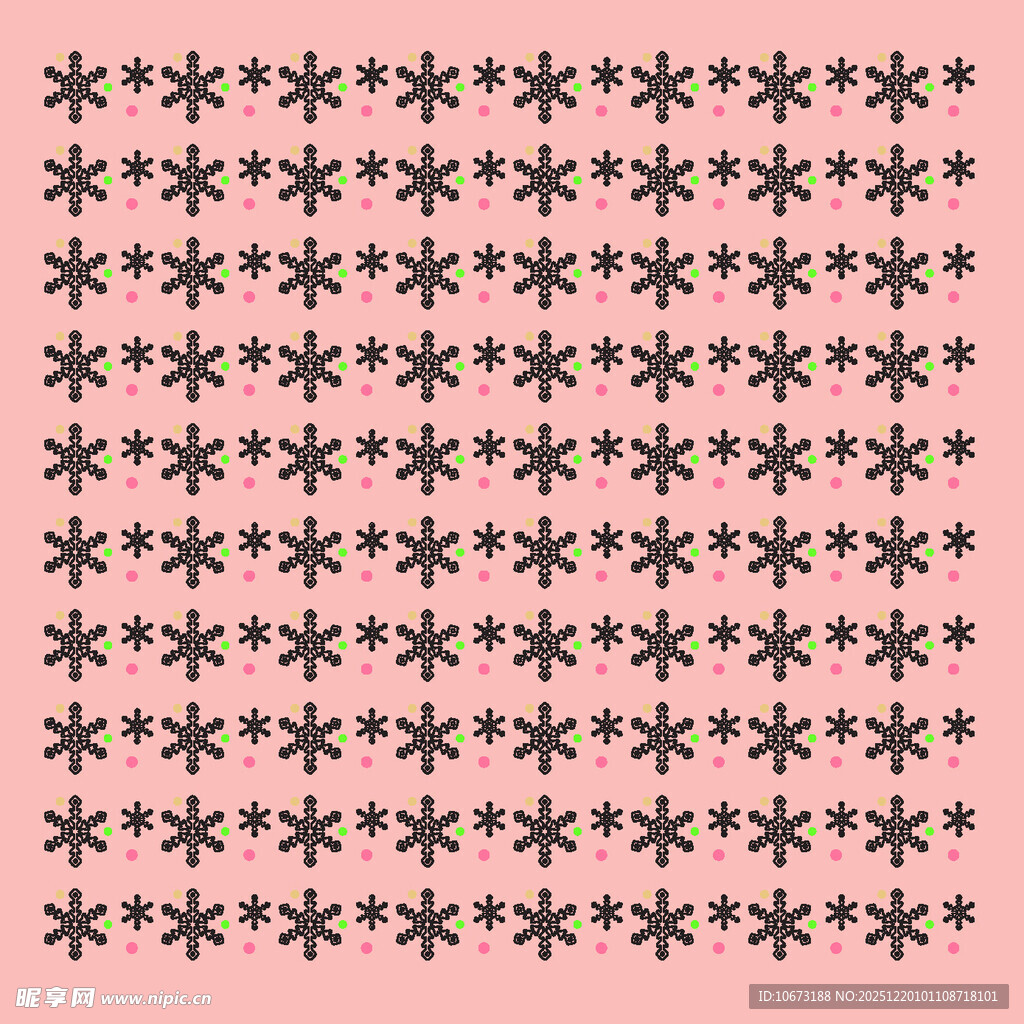 黑色雪花图案装饰元素