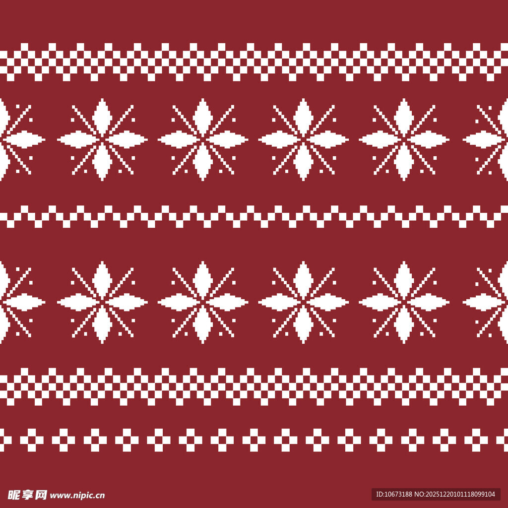 红色雪花针织图案纹理