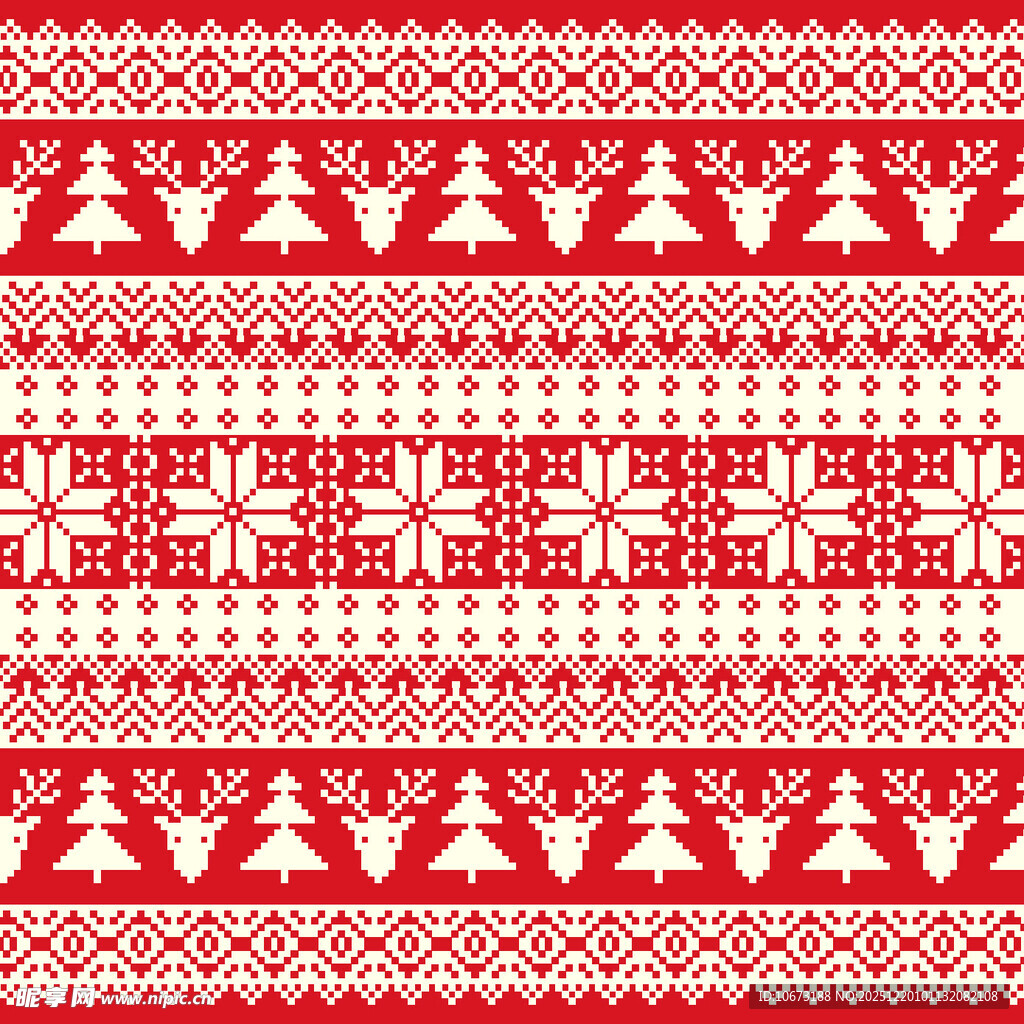 圣诞主题红白针织图案