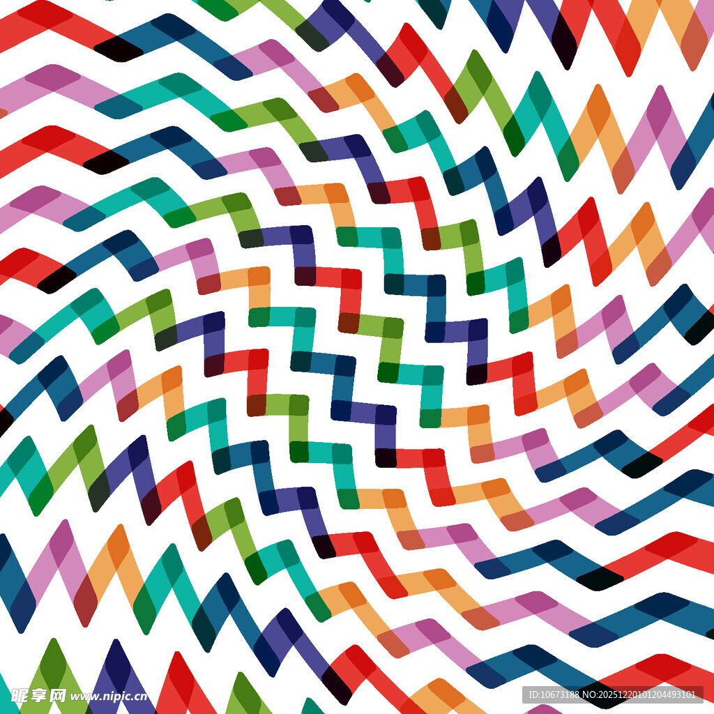 多彩几何波浪图案背景