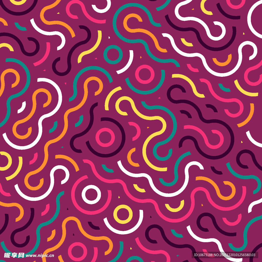 多彩波浪纹抽象图案背景