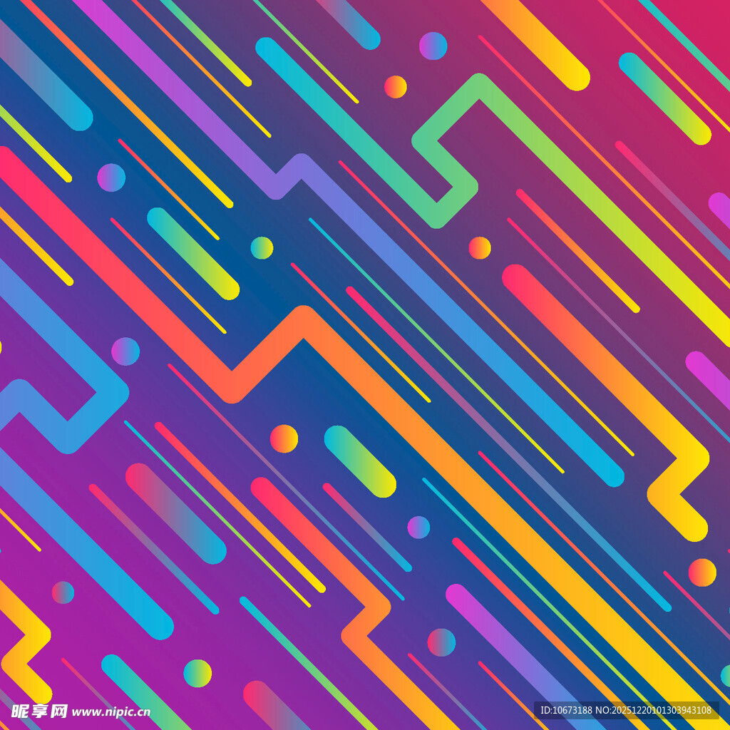 多彩几何线条抽象图案