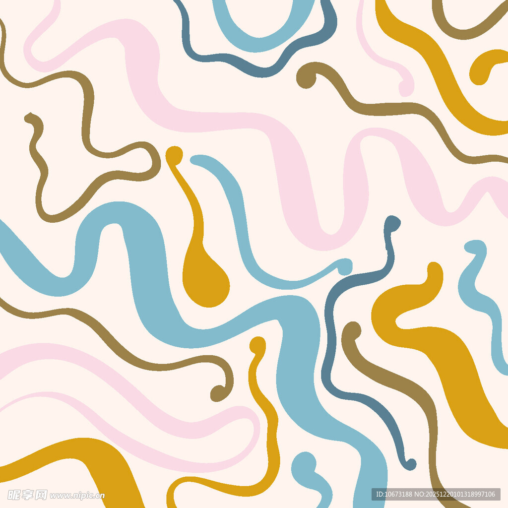 多彩波浪形抽象图案背景