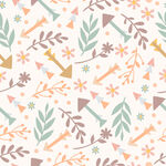 清新几何花卉图案背景