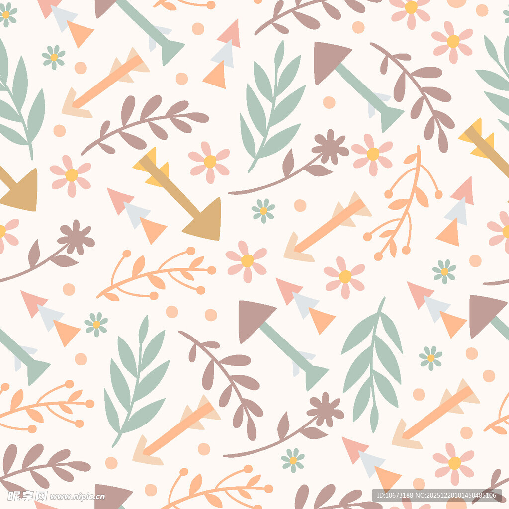 清新几何花卉图案背景
