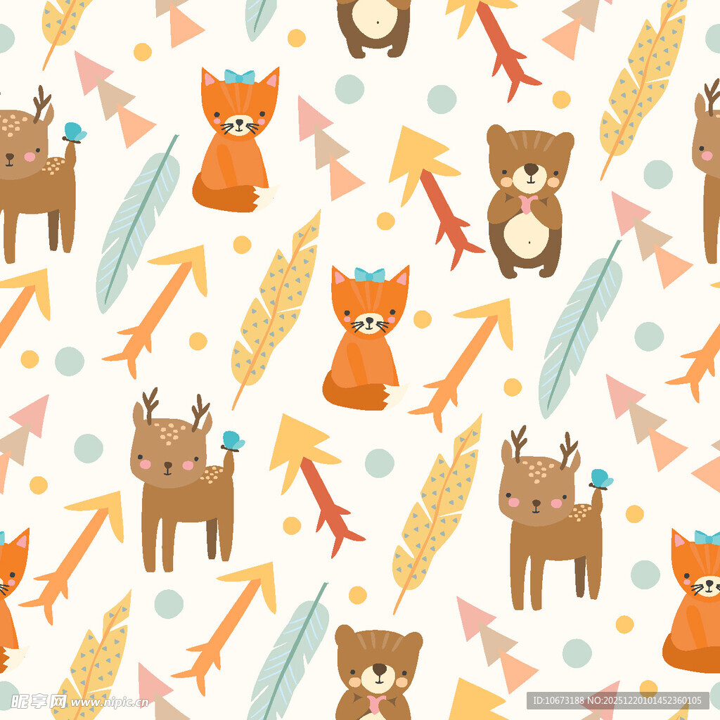 可爱动物图案背景