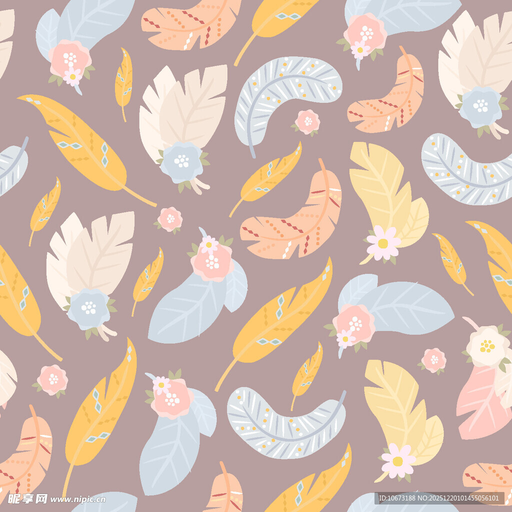 多彩羽毛图案背景设计