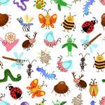 多彩昆虫图案背景