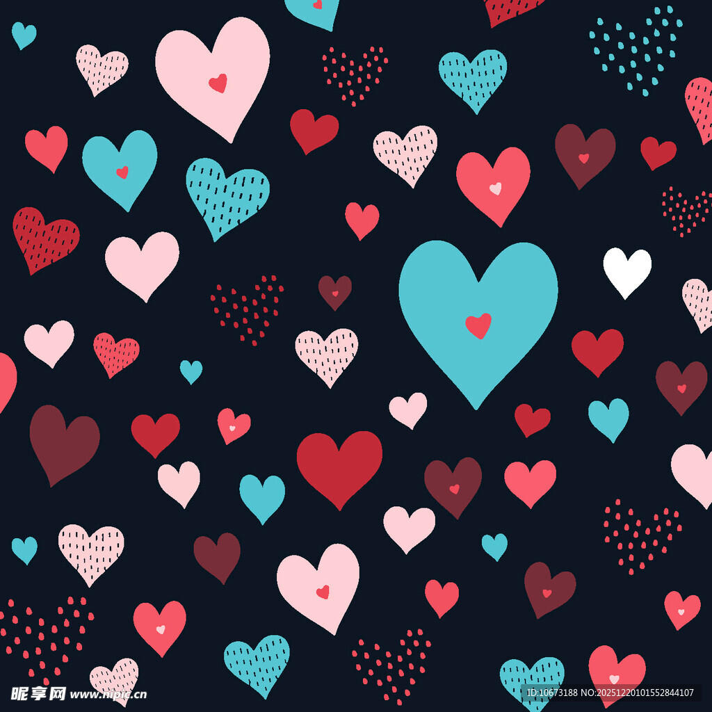 多彩爱心图案背景