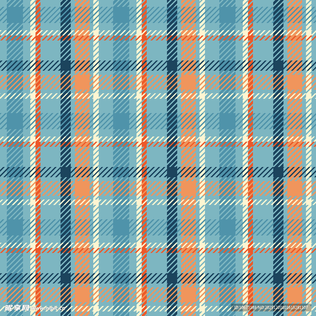 蓝橙格子图案纹理背景