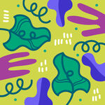 抽象多彩植物图案设计