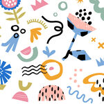 多彩抽象几何图案插画