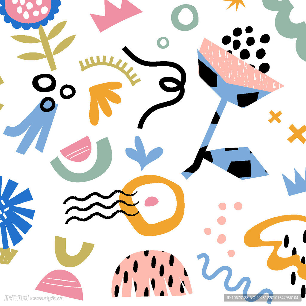 多彩抽象几何图案插画