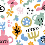 多彩手绘植物图案背景