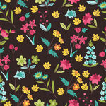 多彩花卉无缝图案背景