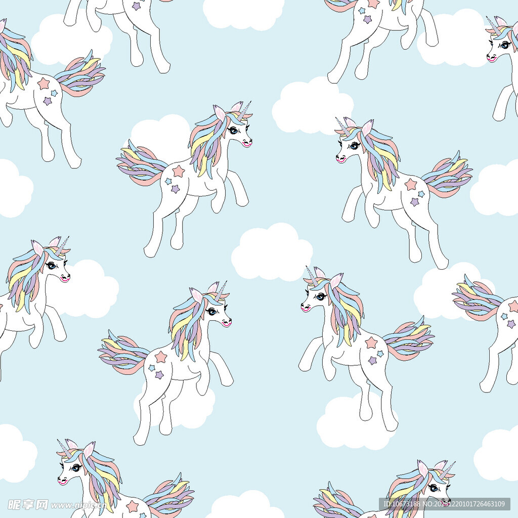 梦幻独角兽图案背景