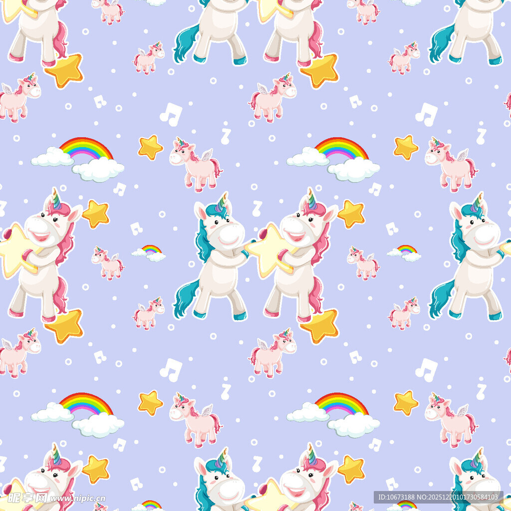 梦幻独角兽图案背景