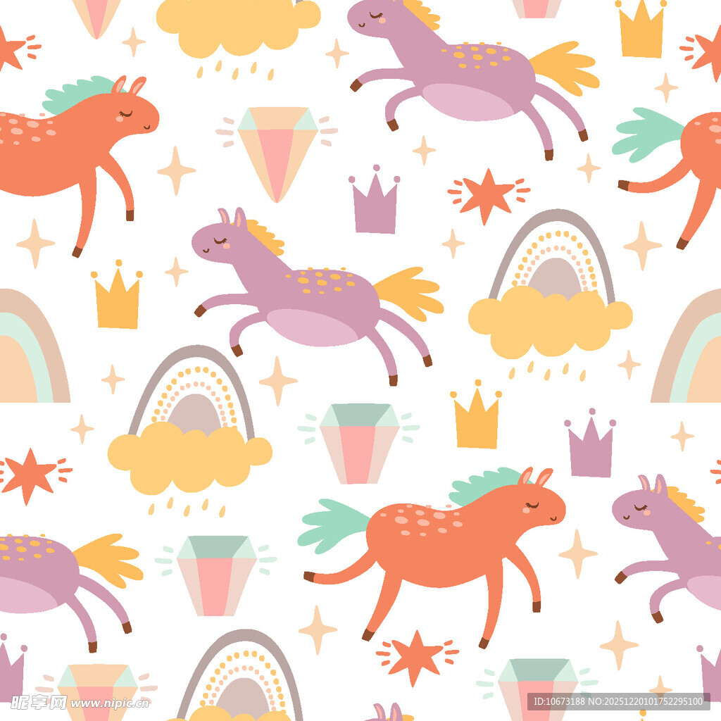 梦幻独角兽图案背景