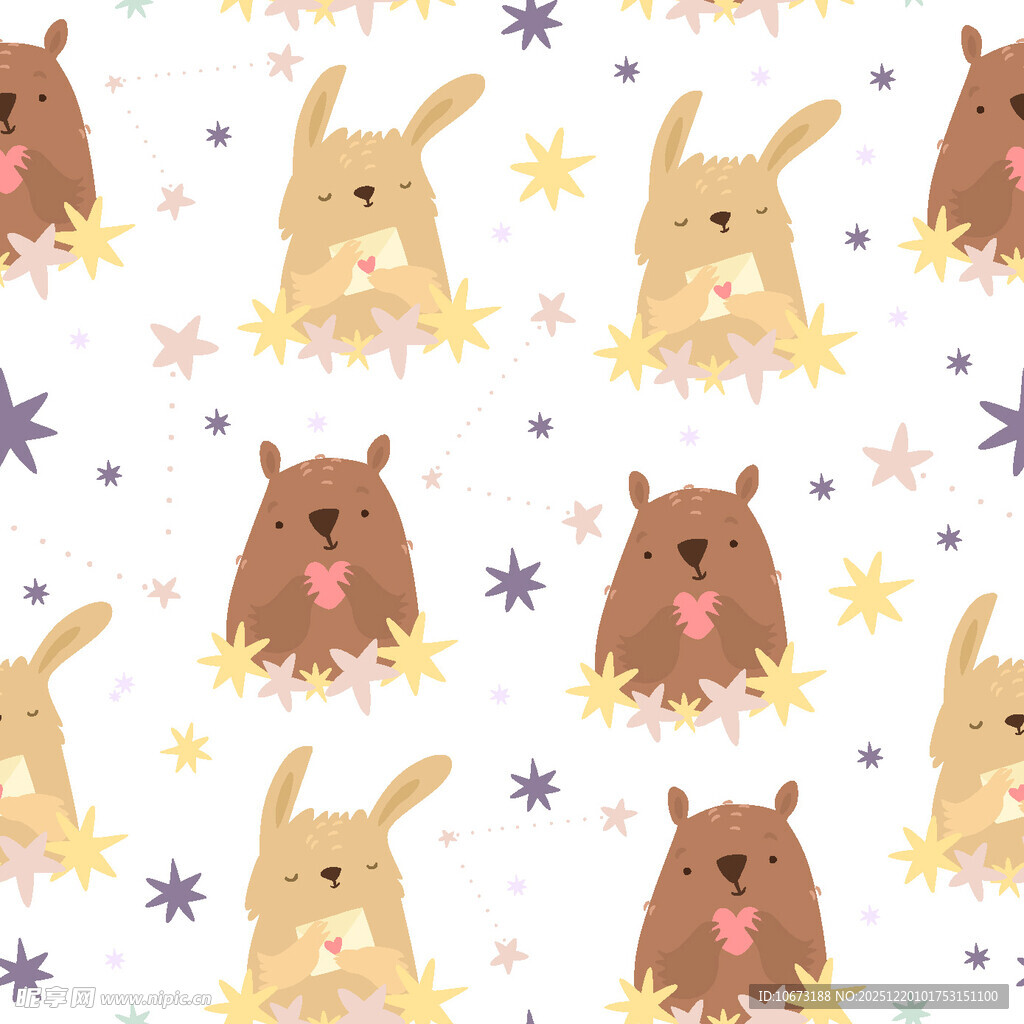 可爱动物图案背景