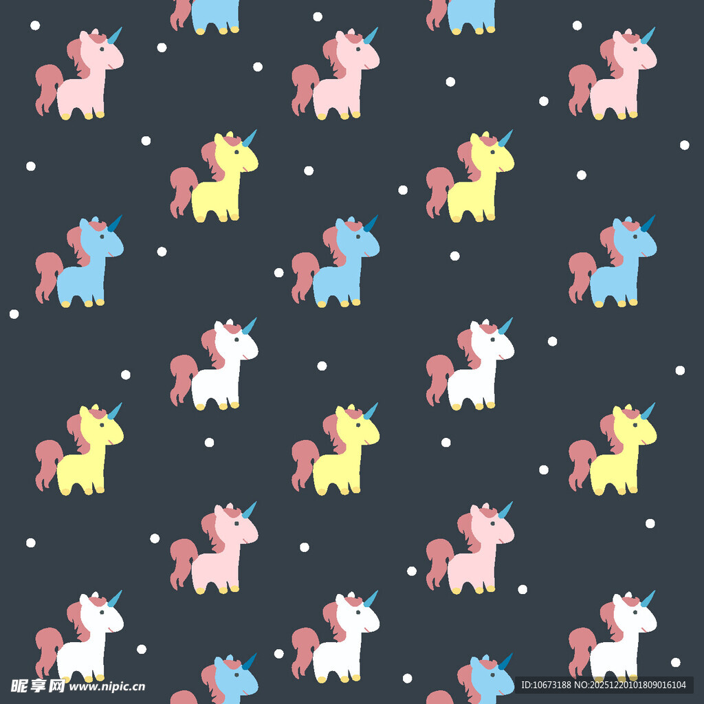可爱独角兽图案背景
