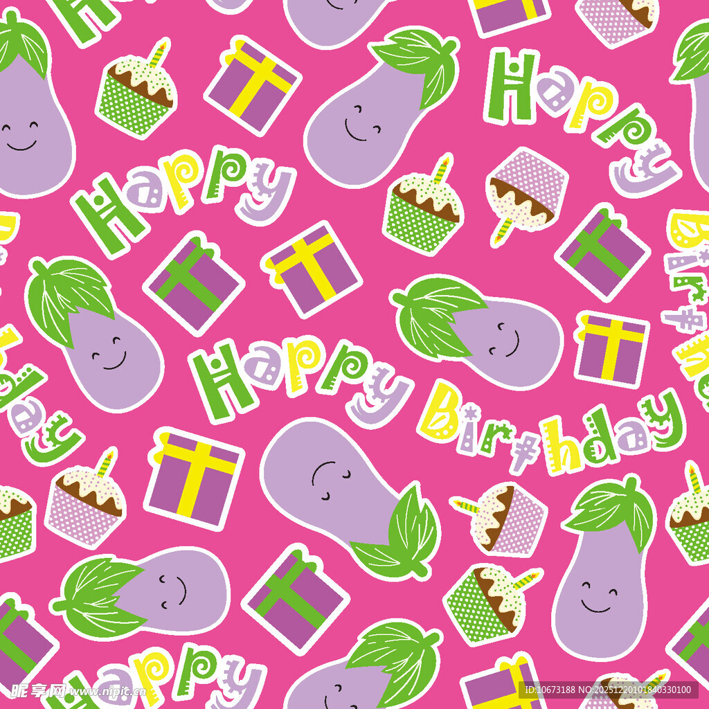 生日主题卡通图案背景