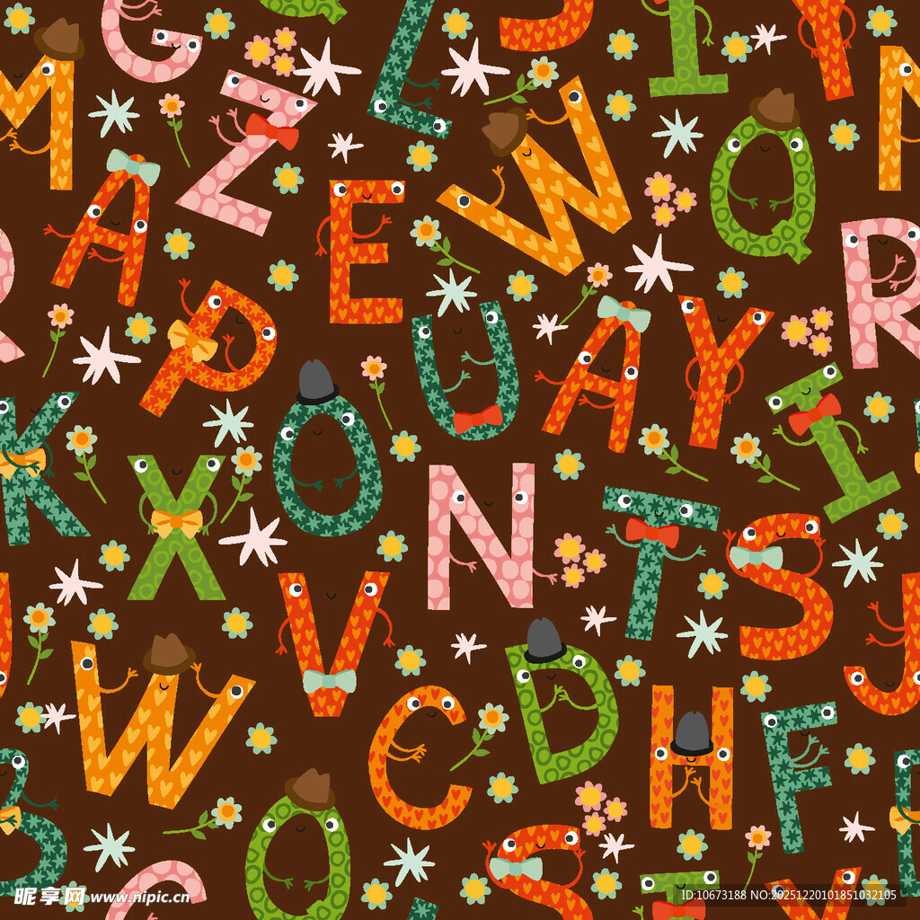 多彩字母图案背景