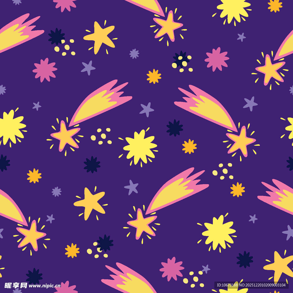 梦幻流星星空图案背景