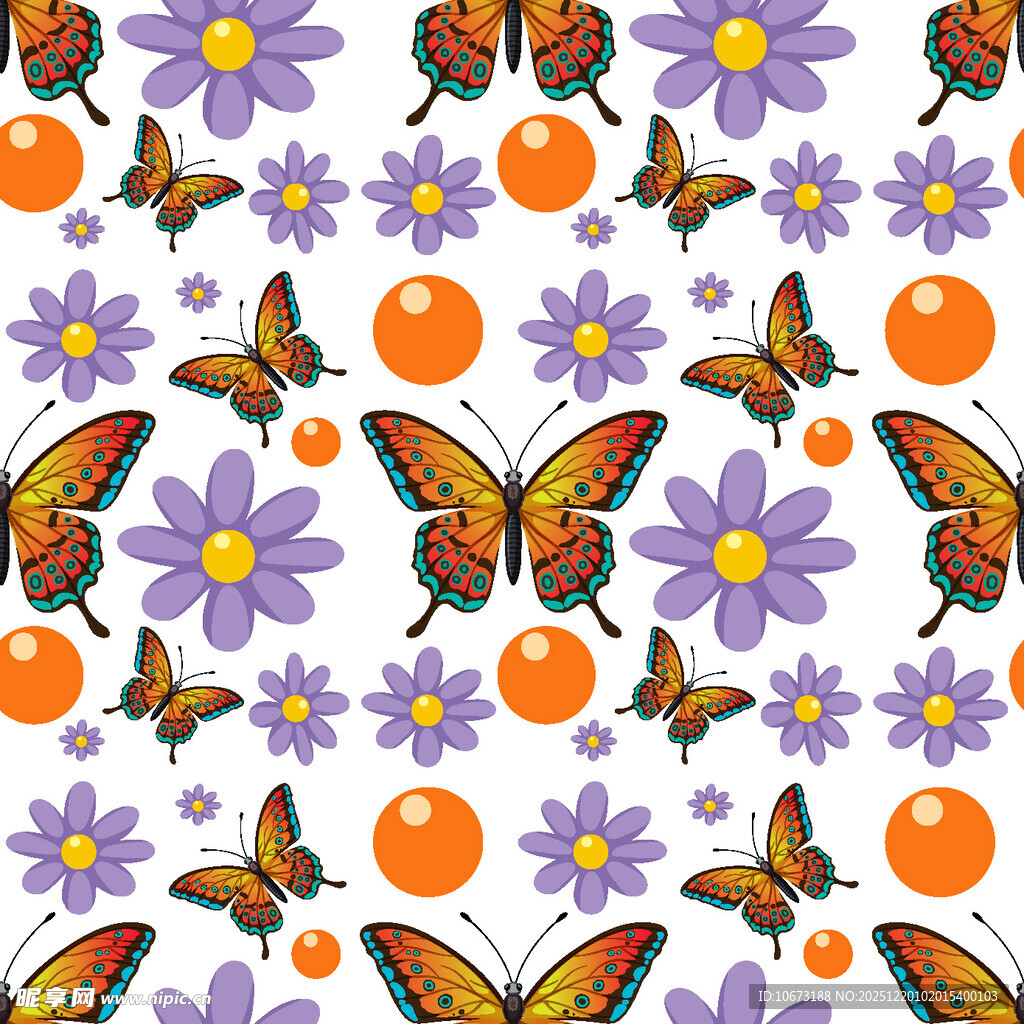 蝴蝶花朵图案背景