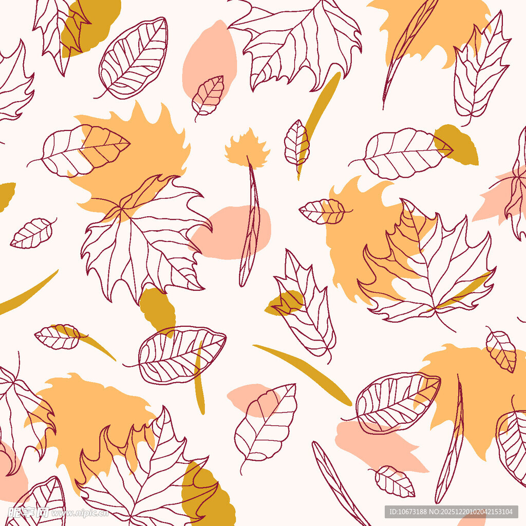 秋季手绘落叶图案背景