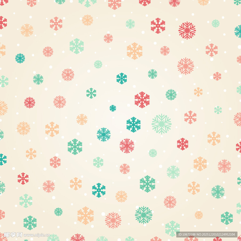 多彩雪花图案背景纹理
