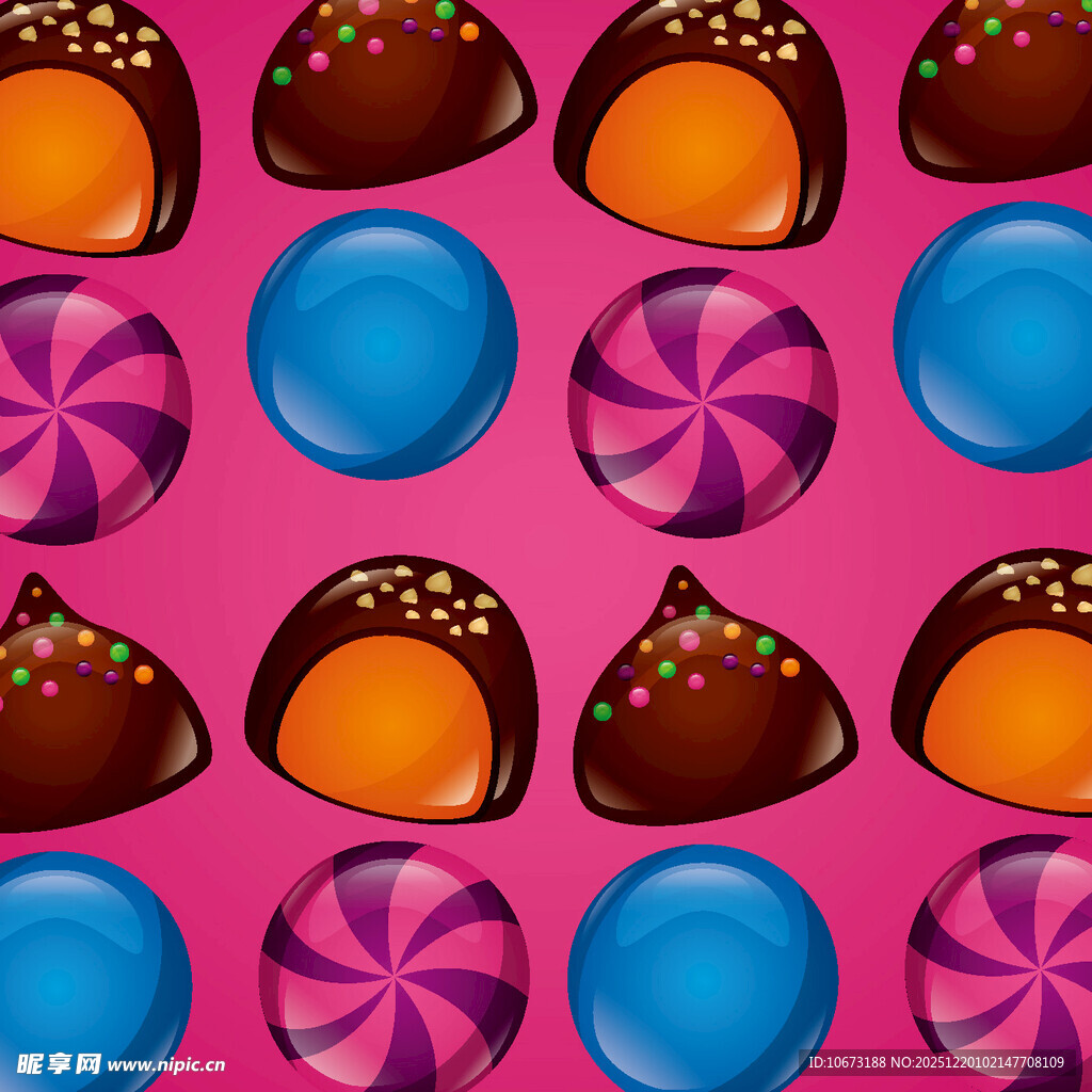 多彩糖果图案背景图