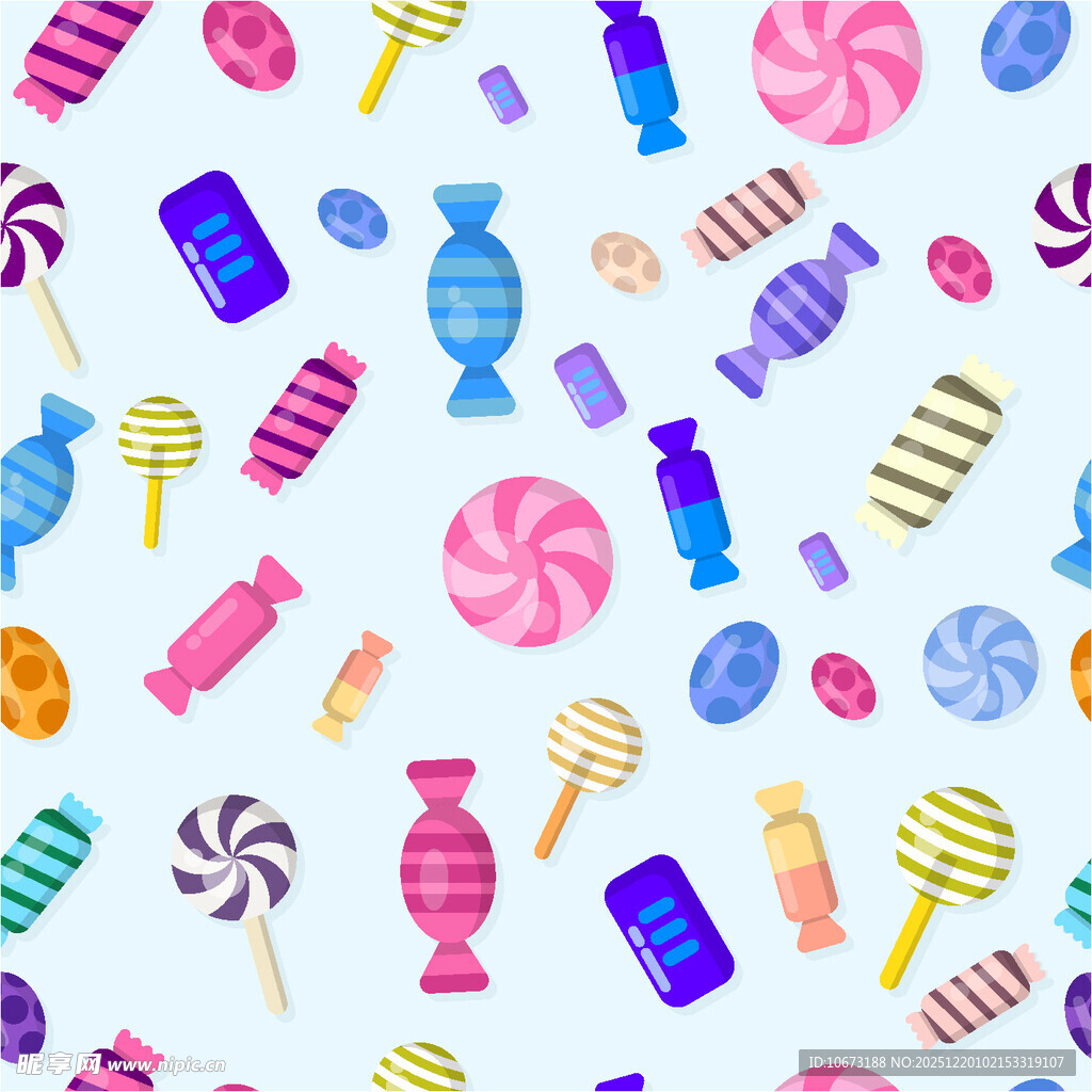 多彩糖果无缝图案背景