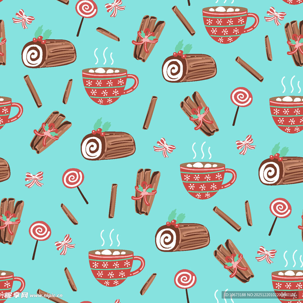 甜蜜糖果咖啡图案背景