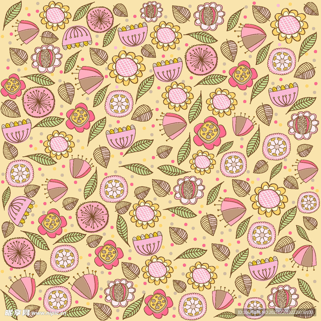 复古风花卉图案背景