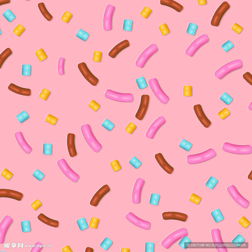 缤纷糖果碎屑粉色背景图