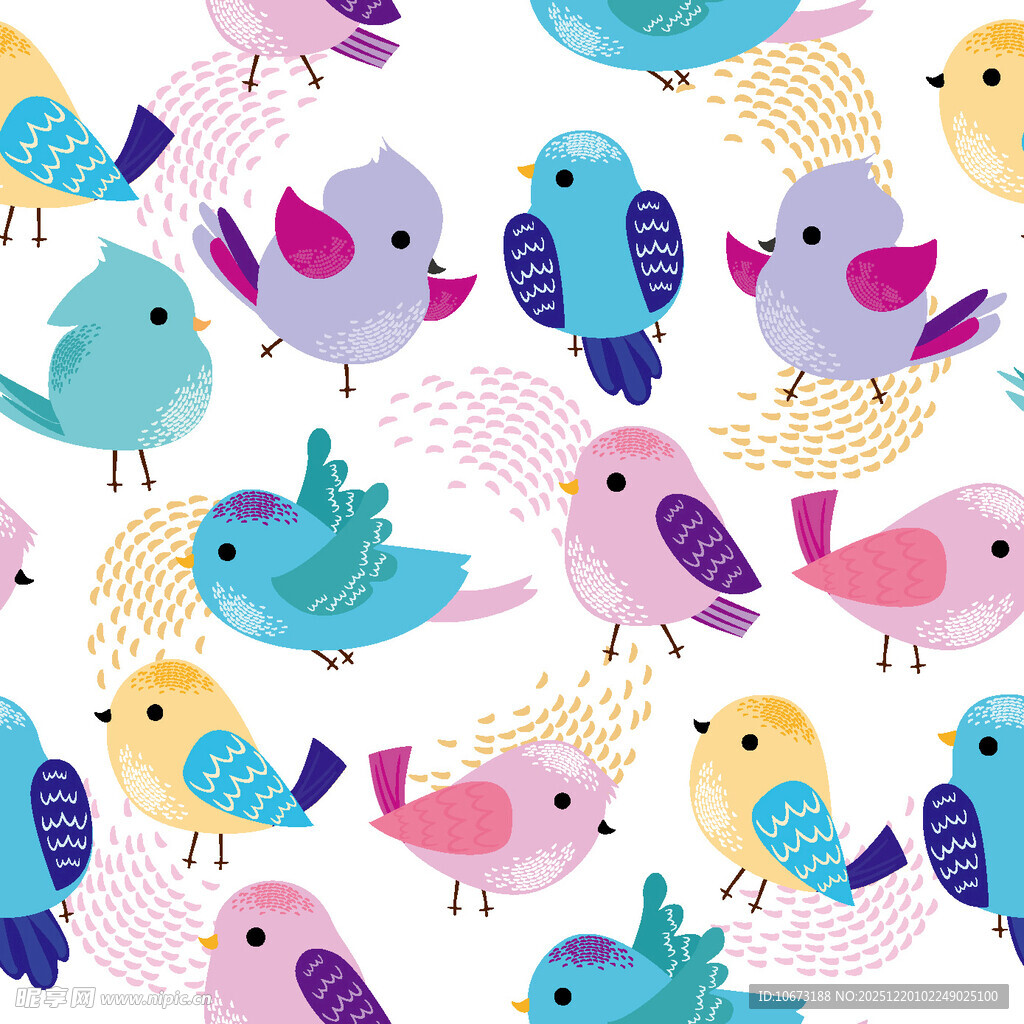 多彩小鸟图案背景