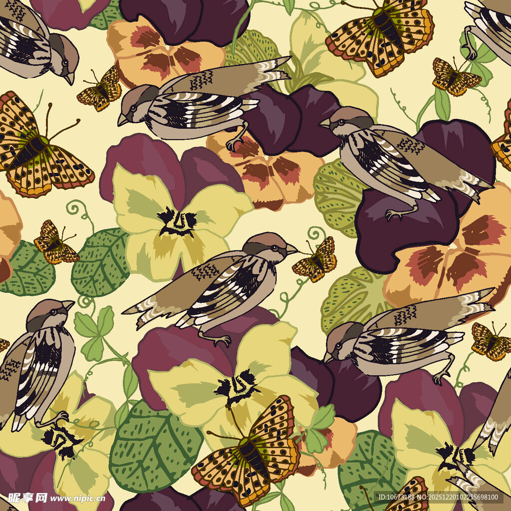 花鸟图案背景图