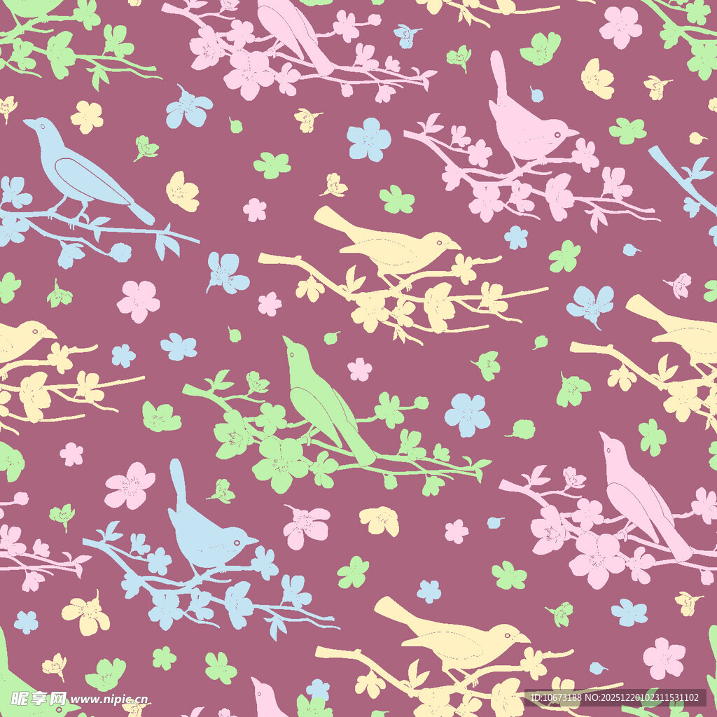 花鸟图案背景 