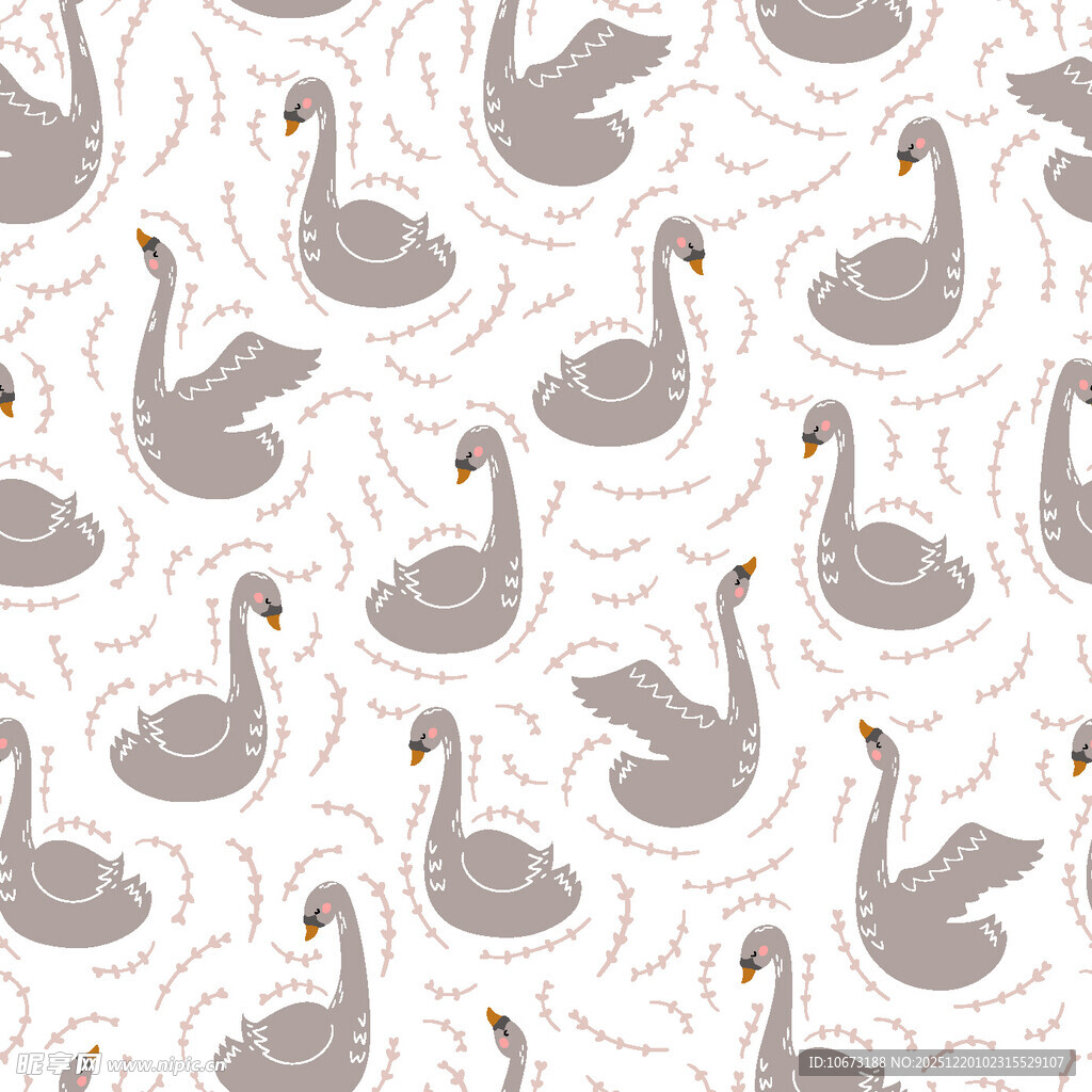 天鹅图案背景纹理