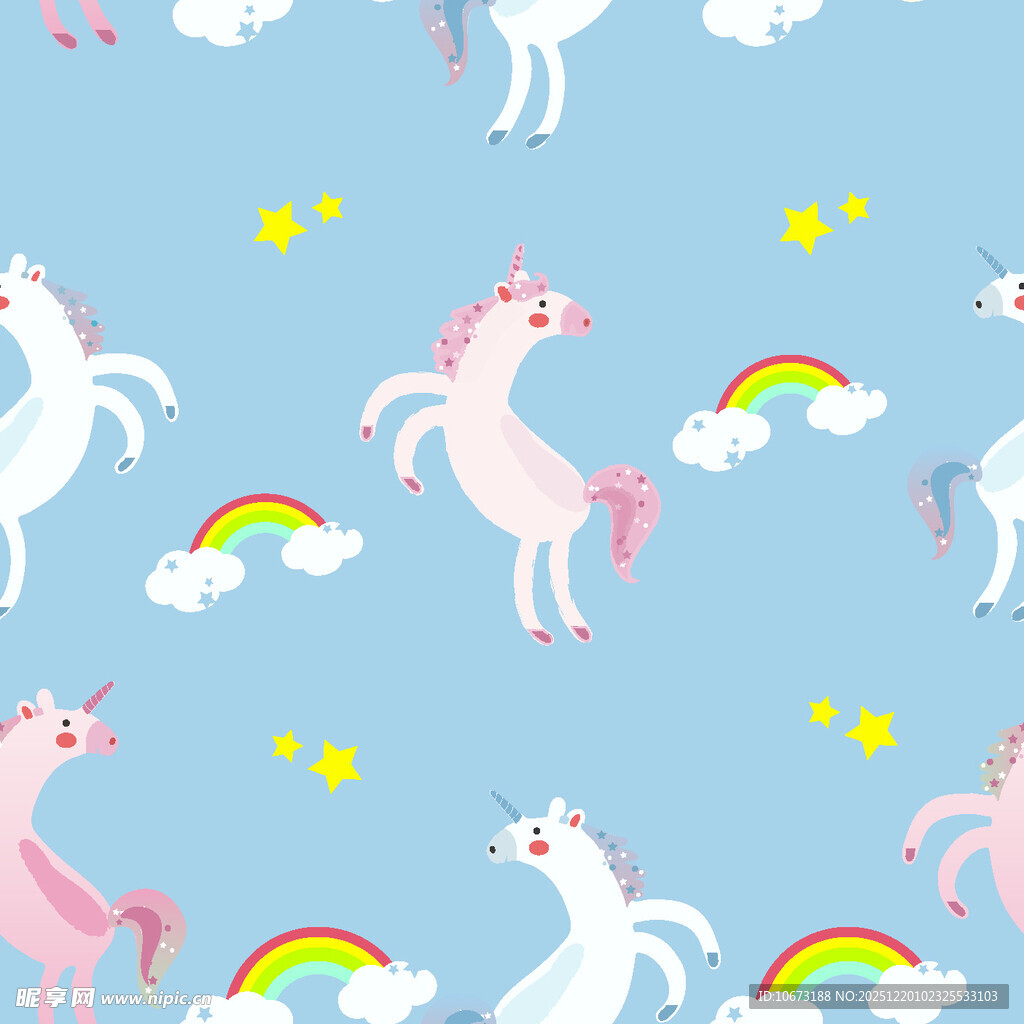 梦幻独角兽图案背景