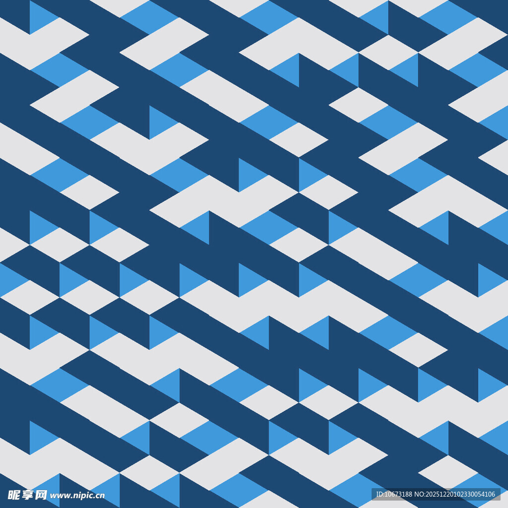 蓝白几何立体图案背景