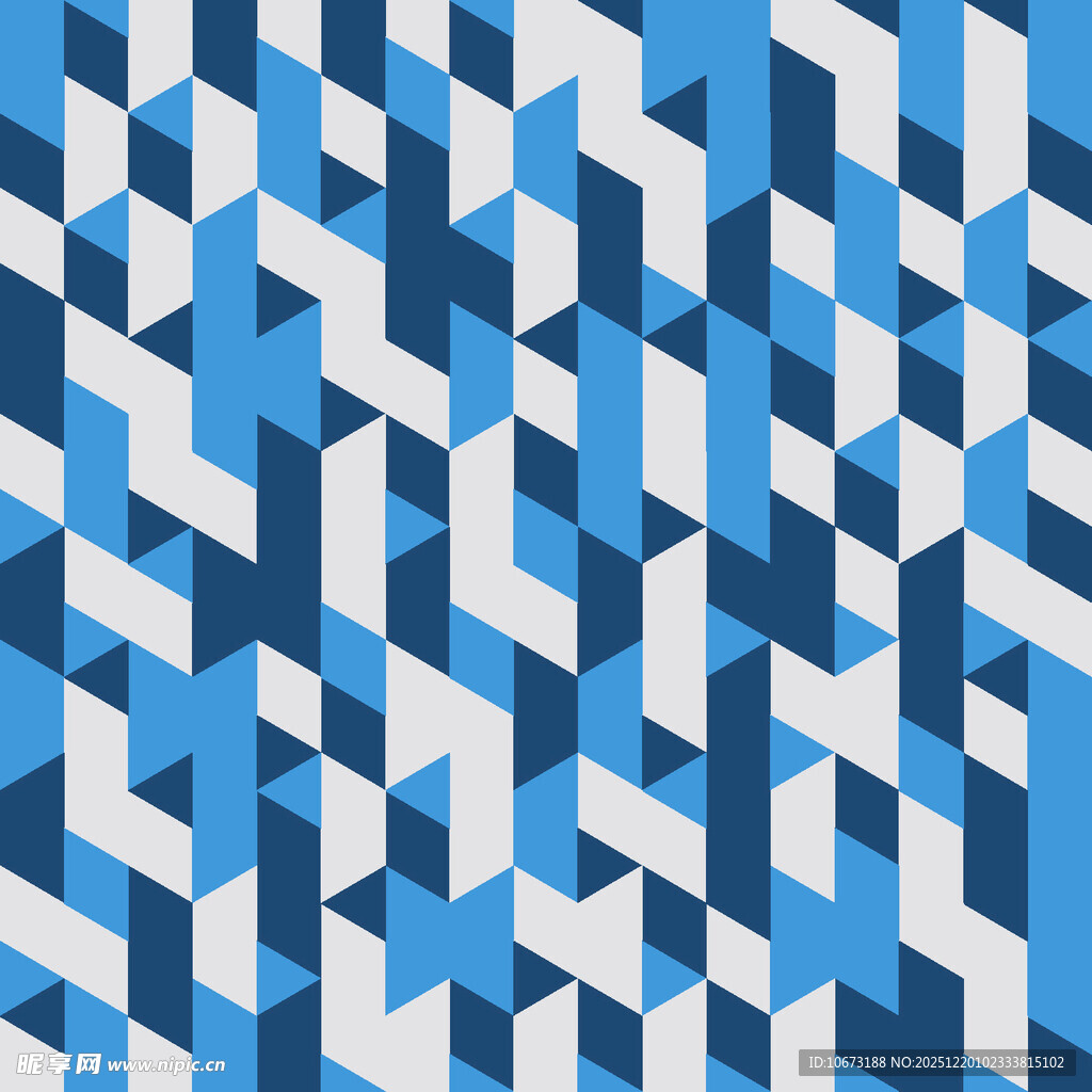 蓝白几何图案无缝背景