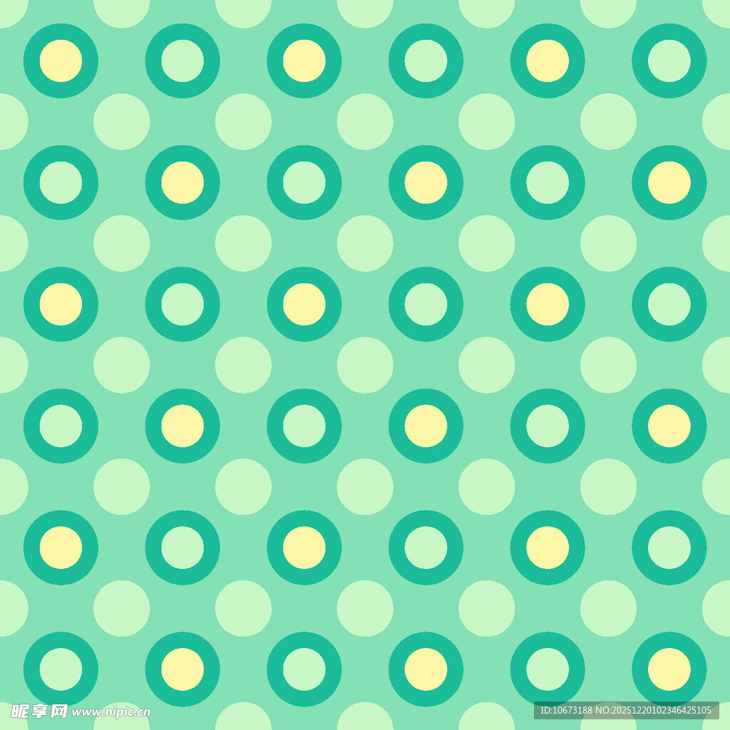 清新绿黄圆点几何图案