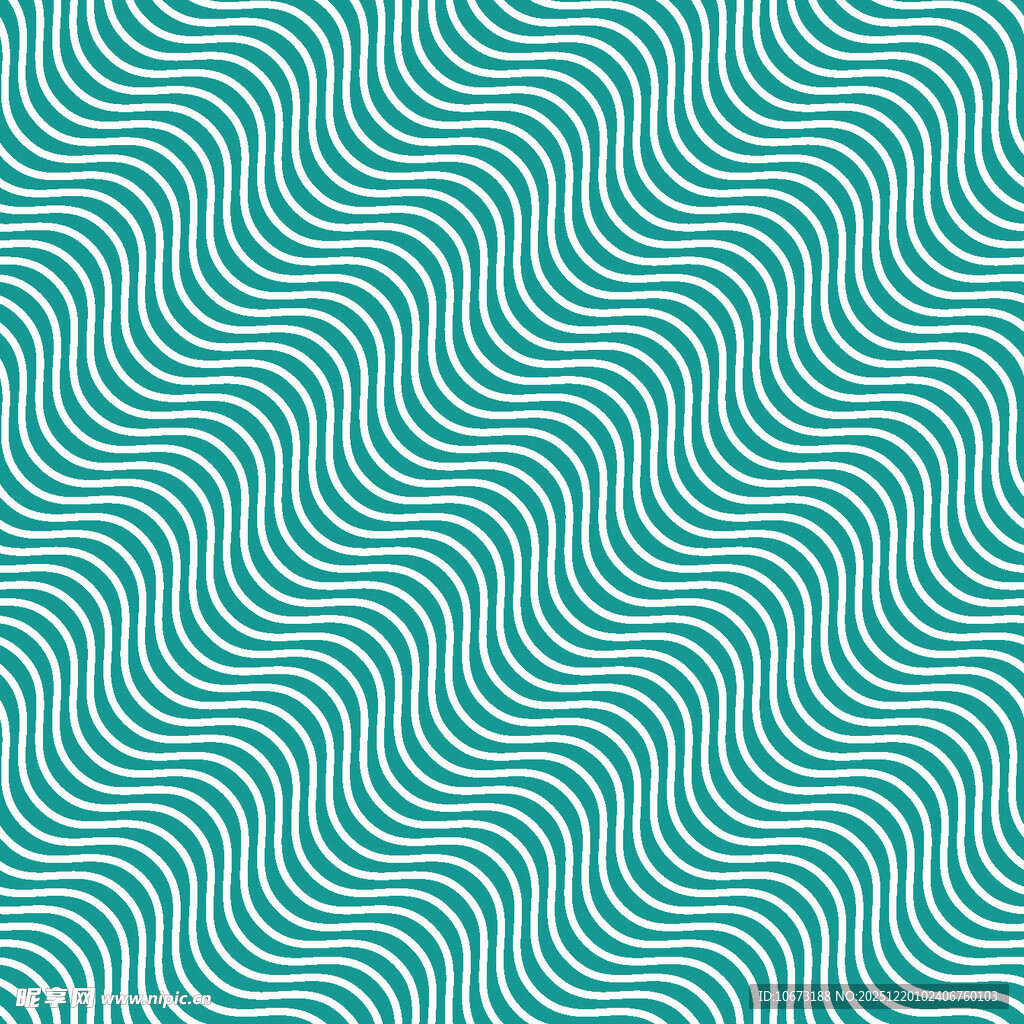 蓝绿色波浪纹几何图案背景